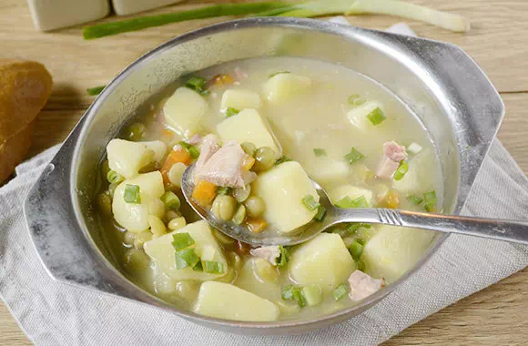гороховый суп с копченой курицей - рецепт фото 1