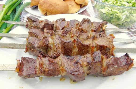 Печень на мангале