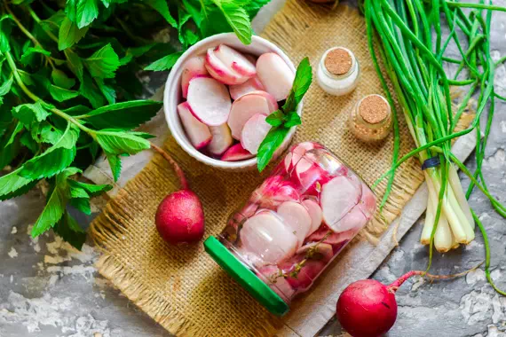 Маринованный редис на зиму - традиционный рецепт с пошаговыми фото