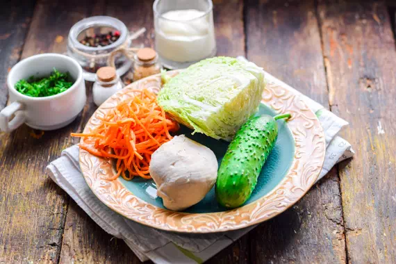 салат с корейской морковью и курицей фото 1